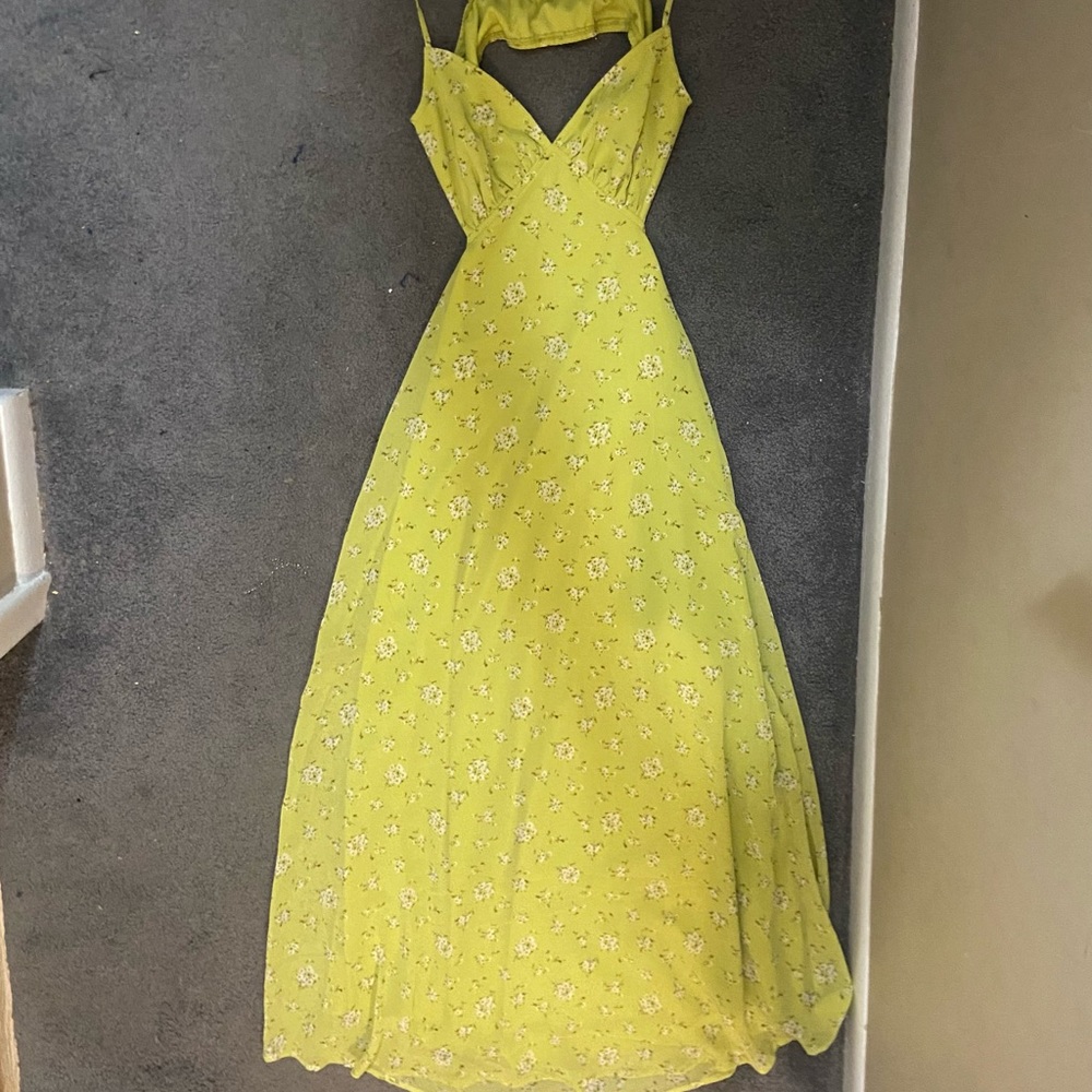 Green floral dress